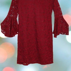 beautiful maroon woman dresses detail lace with long sleeve